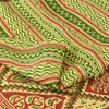 Sanskriti Vintage Sarees Green/Red 100% Pure Silk Printed Sari 5yd Craft Sustainable Fabric