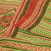 Sanskriti Vintage Sarees Green/Red 100% Pure Silk Printed Sari 5yd Craft Sustainable Fabric