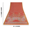 Sanskriti Vintage Sarees Red Zari Border Pure Silk Printed Sari 6yd Craft Sustainable Fabric