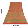 Sanskriti Vintage Sarees Red/Green 100% Pure Silk Printed Sari 6yd Craft Sustainable Fabric