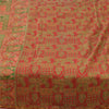 Sanskriti Vintage Sarees Red/Green 100% Pure Silk Printed Sari 6yd Craft Sustainable Fabric