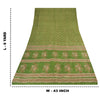 Sanskriti Vintage Sarees Green Indian Pure Silk Printed Sari 6yd Craft Sustainable Fabric