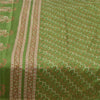 Sanskriti Vintage Sarees Green Indian Pure Silk Printed Sari 6yd Craft Sustainable Fabric