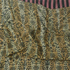 Sanskriti Vintage Sarees Cream Pure Silk Floral Printed Sari 5+yd Craft Fabric