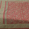 Sanskriti Vintage Sarees Red Pure Silk Paisley Printed Sari 5+yd Craft Fabric