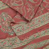 Sanskriti Vintage Sarees Red Pure Silk Paisley Printed Sari 5+yd Craft Fabric