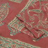 Sanskriti Vintage Sarees Red Pure Silk Paisley Printed Sari 5+yd Craft Fabric