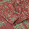 Sanskriti Vintage Sarees Red Pure Silk Paisley Printed Sari 5+yd Craft Fabric