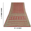 Sanskriti Vintage Sarees Red Pure Silk Paisley Printed Sari 5+yd Craft Fabric