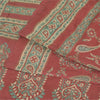 Sanskriti Vintage Sarees Red Pure Silk Paisley Printed Sari 5+yd Craft Fabric