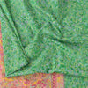 Sanskriti Vintage Sarees Green Indian Pure Silk Printed Sari 6yd Craft Sustainable Fabric