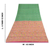 Sanskriti Vintage Sarees Green Indian Pure Silk Printed Sari 6yd Craft Sustainable Fabric