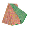 Sanskriti Vintage Sarees Green Indian Pure Silk Printed Sari 6yd Craft Sustainable Fabric