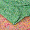 Sanskriti Vintage Sarees Green Indian Pure Silk Printed Sari 6yd Craft Sustainable Fabric
