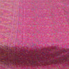Sanskriti Vintage Sarees From India Pink Pure Silk Printed Sari 5yd Craft Fabric