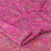 Sanskriti Vintage Sarees From India Pink Pure Silk Printed Sari 5yd Craft Fabric