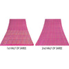 Sanskriti Vintage Sarees From India Pink Pure Silk Printed Sari 5yd Craft Fabric