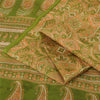 Sanskriti Vintage Sarees Green Indian Pure Silk Printed Sari 6yd Craft Sustainable Fabric