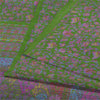 Sanskriti Vintage Sarees Green Indian Pure Silk Printed Sari 5yd Craft Sustainable Fabric