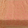 Sanskriti Vintage Sarees Light-Brown Pure Silk Printed Sari 5yd Craft Sustainable Fabric