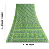 Sanskriti Vintage Sarees Green Indian Pure Silk Printed Sari 5+yd Craft Fabric