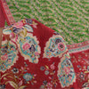 Sanskriti Vintage Sarees Green Indian Pure Silk Printed Sari 5yd Craft Sustainable Fabric