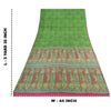 Sanskriti Vintage Sarees Indian Green Pure Silk Printed Sari 5yd Craft Sustainable Fabric