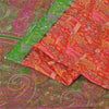 Sanskriti Vintage Sarees From India Red Pure Silk Printed Sari 5yd Craft Sustainable Fabric