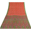 Sanskriti Vintage Sarees From India Red Pure Silk Printed Sari 5yd Craft Sustainable Fabric