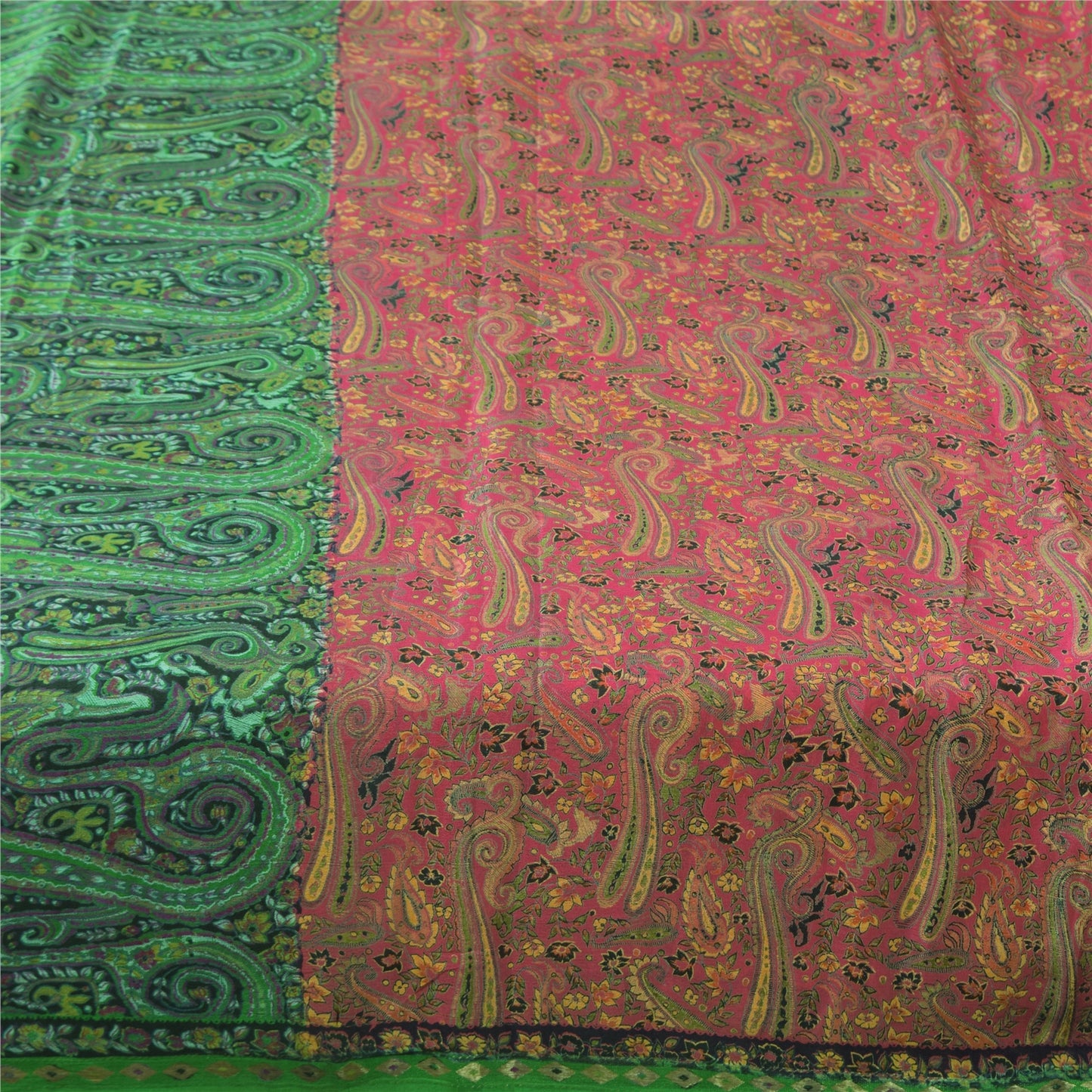 Sanskriti Vintage Sarier Fra Indien Pink Ren Silke Trykt Sari 5yd Håndværk Bæredygtigt Stoff