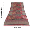 Sanskriti Vintage Sarees Red/Green 100% Pure Silk Printed Sari 5yd Craft Sustainable Fabric