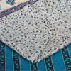 Sanskriti Vintage Sarees Ivory/Blue 100% Pure Silk Printed Sari 5yd Craft Sustainable Fabric