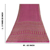 Sanskriti Vintage Sarees Dark Pink 100% Pure Silk Printed Sari 5yd Craft Sustainable Fabric