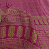 Sanskriti Vintage Sarees Dark Pink 100% Pure Silk Printed Sari 5yd Craft Sustainable Fabric