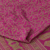 Sanskriti Vintage Sarees Dark Pink 100% Pure Silk Printed Sari 5yd Craft Sustainable Fabric
