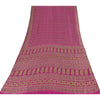 Sanskriti Vintage Sarees Dark Pink 100% Pure Silk Printed Sari 5yd Craft Sustainable Fabric
