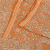 Sanskriti Vintage Sarees Saffron Indian Pure Silk Printed Sari 6yd Craft Sustainable Fabric