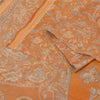 Sanskriti Vintage Sarees Saffron Indian Pure Silk Printed Sari 6yd Craft Sustainable Fabric