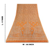 Sanskriti Vintage Sarees Saffron Indian Pure Silk Printed Sari 6yd Craft Sustainable Fabric