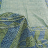 Sanskriti Vintage Sarees Gray Blend Silk Printed Sari 5yd Soft Deco Craft Fabric