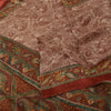 Sanskriti Vintage Sarees Dark Red 100% Pure Silk Printed Sari 5yd Craft Sustainable Fabric