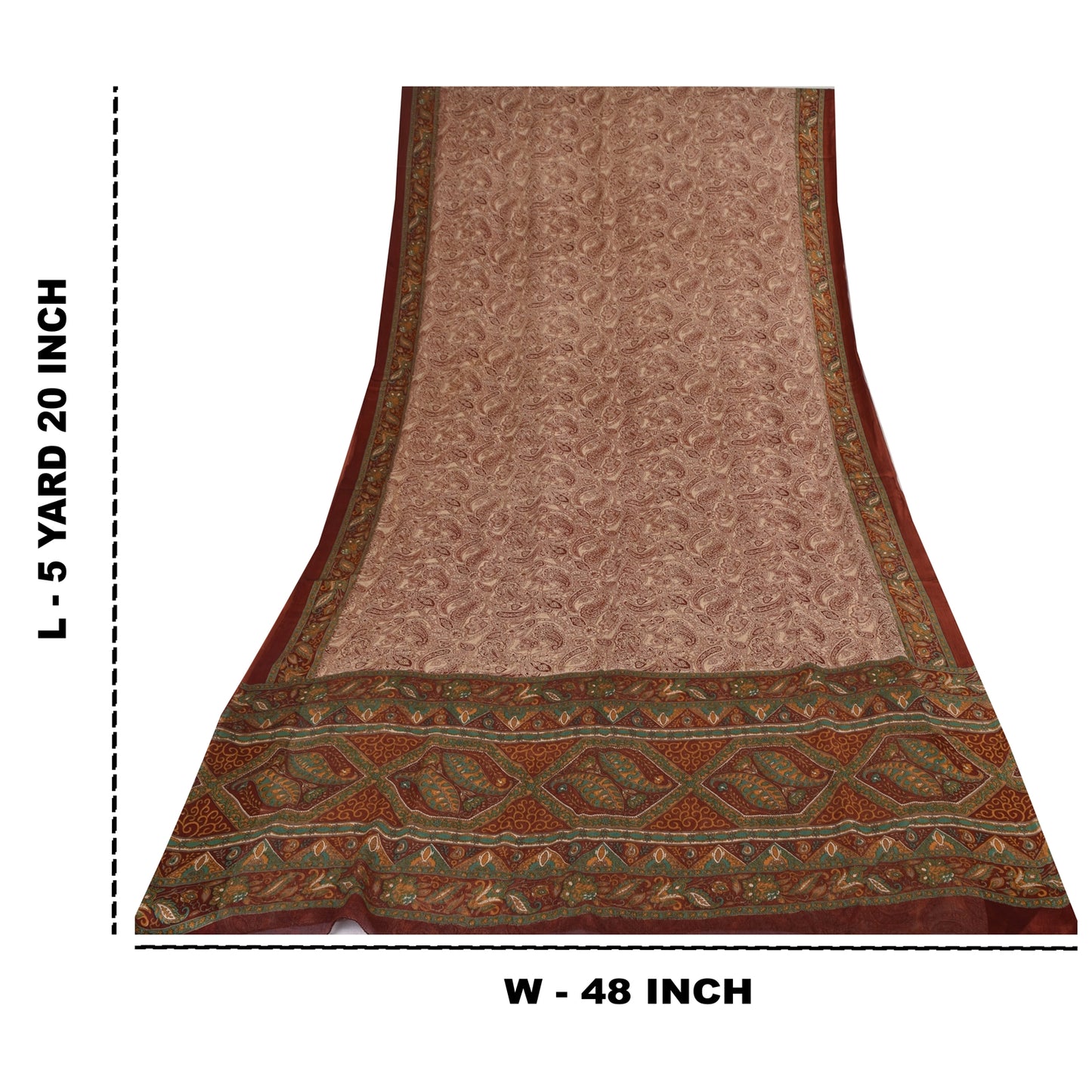 Sanskriti Vintage Sarees Dark Red 100% Pure Silk Printed Sari 5yd Craft Sustainable Fabric