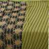 Sanskriti Vintage Sarees Green 100% Pure Silk Printed Sari 6yd Soft Craft Sustainable Fabric