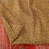 Sanskriti Vintage Sarees Heena-Green/Red Pure Silk Printed Sari 6yd Craft Sustainable Fabric