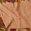 Sanskriti Vintage Sarees Peach 100%Pure Silk Human Printed Sari 6yd Craft Sustainable Fabric