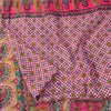 Sanskriti Vintage Sarees From India Pink Pure Silk Printed Sari 6yd Craft Sustainable Fabric