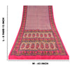 Sanskriti Vintage Sarees From India Pink Pure Silk Printed Sari 6yd Craft Sustainable Fabric
