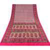 Sanskriti Vintage Sarees From India Pink Pure Silk Printed Sari 6yd Craft Sustainable Fabric