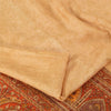 Sanskriti Vintage Sarees Beige/Red 100% Pure Silk Printed Sari 6yd Craft Fabric
