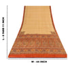 Sanskriti Vintage Sarees Beige/Red 100% Pure Silk Printed Sari 6yd Craft Fabric